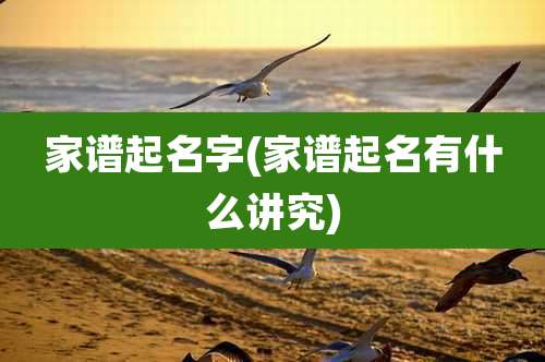 家谱起名字(家谱起名有什么讲究)