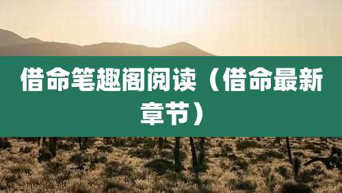 借命笔趣阁阅读（借命最新章节）