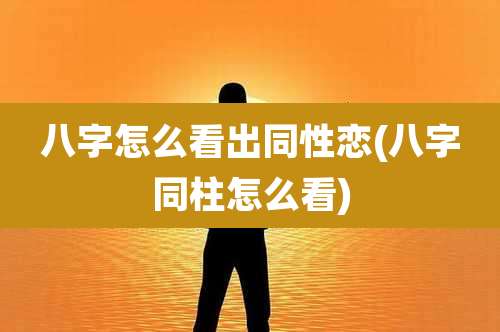 八字怎么看出同性恋(八字同柱怎么看)