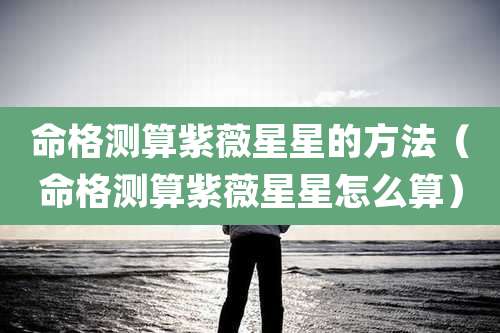 命格测算紫薇星星的方法（命格测算紫薇星星怎么算）