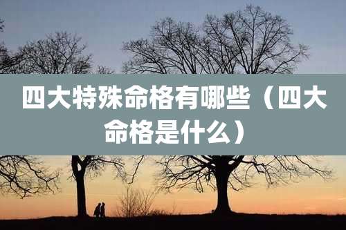 四大特殊命格有哪些（四大命格是什么）
