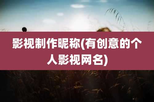 影视制作昵称(有创意的个人影视网名)