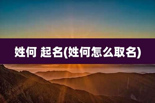 姓何 起名(姓何怎么取名)