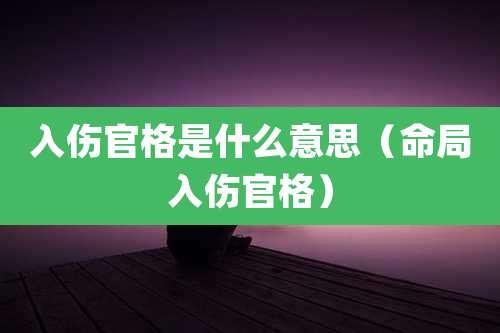 入伤官格是什么意思（命局入伤官格）
