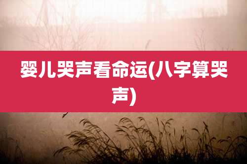 婴儿哭声看命运(八字算哭声)