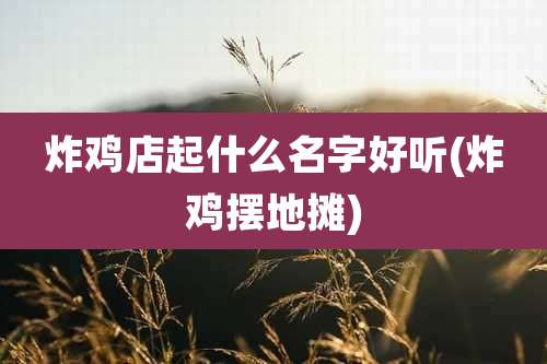 炸鸡店起什么名字好听(炸鸡摆地摊)