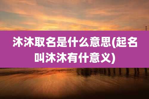 沐沐取名是什么意思(起名叫沐沐有什意义)