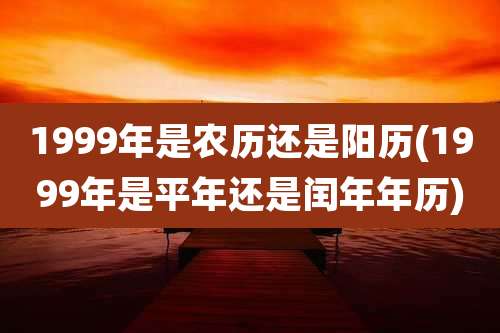 1999年是农历还是阳历(1999年是平年还是闰年年历)