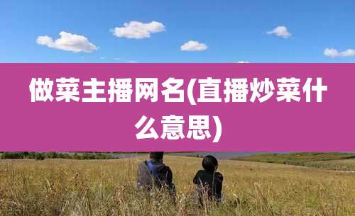 做菜主播网名(直播炒菜什么意思)