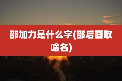 邵加力是什么字(邵后面取啥名)