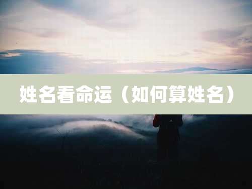 姓名看命运（如何算姓名）