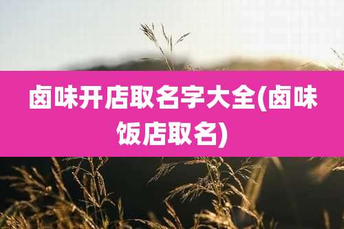 卤味开店取名字大全(卤味饭店取名)