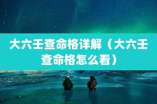 大六壬查命格详解（大六壬查命格怎么看）