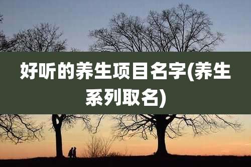 好听的养生项目名字(养生系列取名)