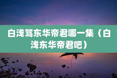 白浅骂东华帝君哪一集（白浅东华帝君吧）