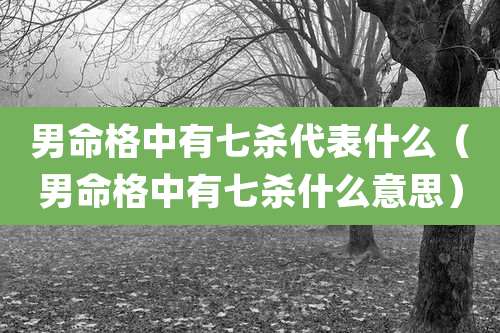 男命格中有七杀代表什么（男命格中有七杀什么意思）