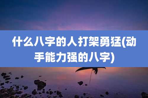 什么八字的人打架勇猛(动手能力强的八字)
