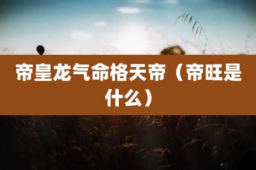帝皇龙气命格天帝（帝旺是什么）