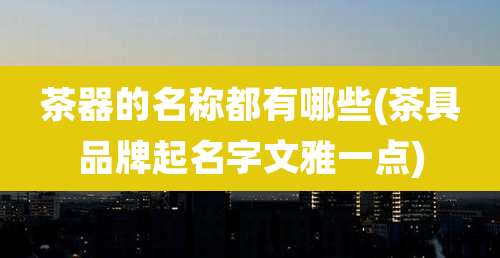 茶器的名称都有哪些(茶具品牌起名字文雅一点)
