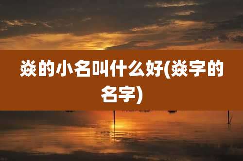 焱的小名叫什么好(焱字的名字)