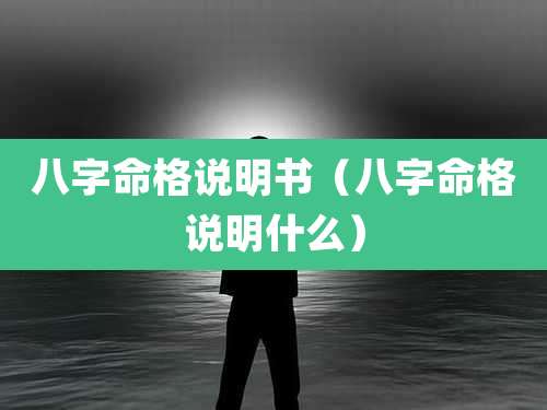 八字命格说明书（八字命格说明什么）