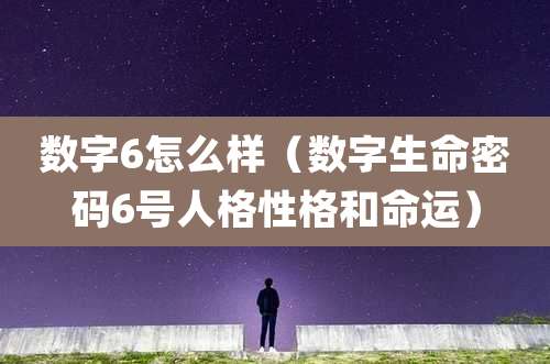 数字6怎么样（数字生命密码6号人格性格和命运）