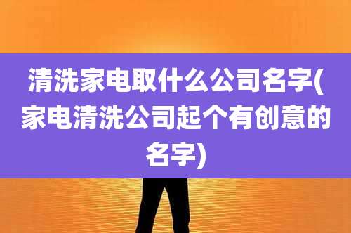 清洗家电取什么公司名字(家电清洗公司起个有创意的名字)