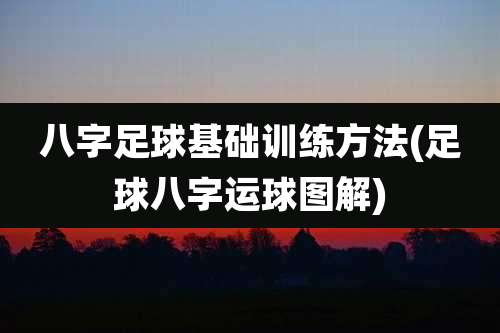 八字足球基础训练方法(足球八字运球图解)