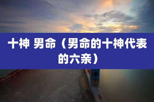 十神 男命（男命的十神代表的六亲）