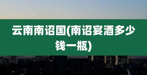 云南南诏国(南诏宴酒多少钱一瓶)