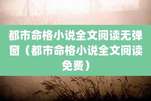 都市命格小说全文阅读无弹窗（都市命格小说全文阅读免费）