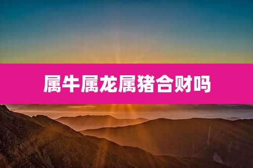 属牛属龙属猪合财吗