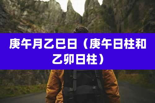 庚午月乙巳日（庚午日柱和乙卯日柱）