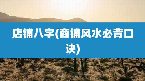 店铺八字(商铺风水必背口诀)