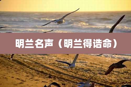 明兰名声（明兰得诰命）