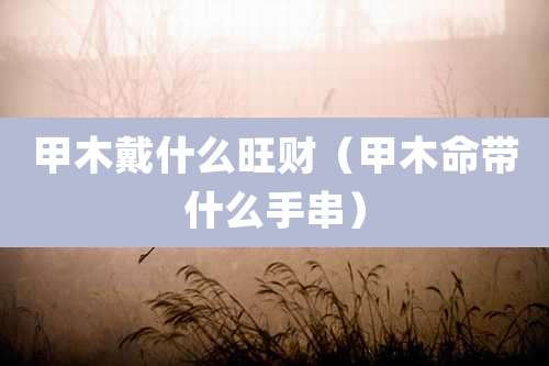 甲木戴什么旺财（甲木命带什么手串）