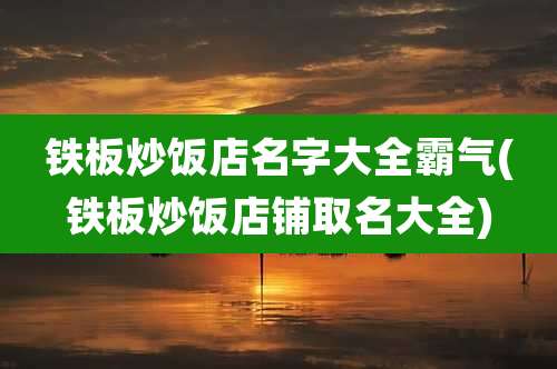 铁板炒饭店名字大全霸气(铁板炒饭店铺取名大全)