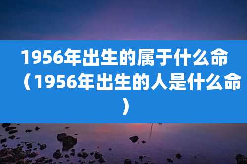 1956年出生的属于什么命（1956年出生的人是什么命）