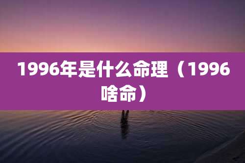 1996年是什么命理（1996啥命）