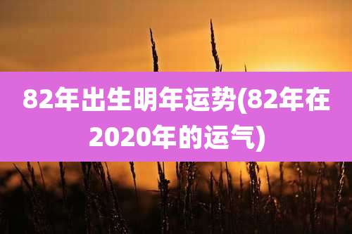 82年出生明年运势(82年在2020年的运气)