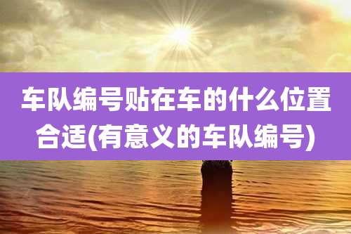 车队编号贴在车的什么位置合适(有意义的车队编号)