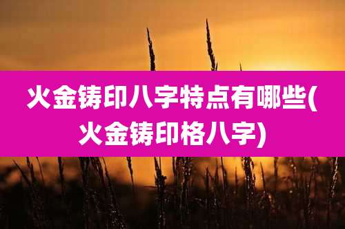 火金铸印八字特点有哪些(火金铸印格八字)