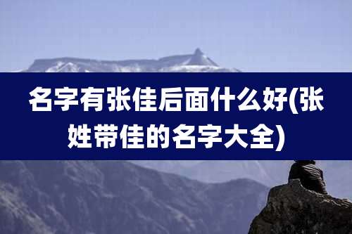 名字有张佳后面什么好(张姓带佳的名字大全)