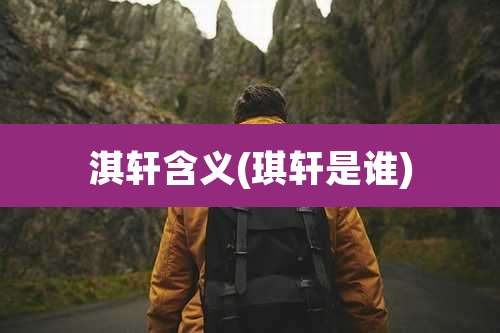 淇轩含义(琪轩是谁)