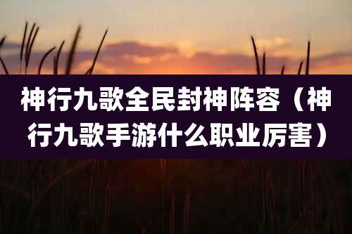神行九歌全民封神阵容（神行九歌手游什么职业厉害）