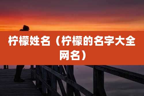 柠檬姓名（柠檬的名字大全网名）