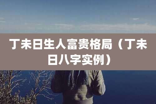 丁未日生人富贵格局（丁未日八字实例）