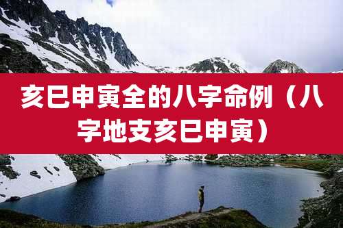 亥巳申寅全的八字命例（八字地支亥巳申寅）