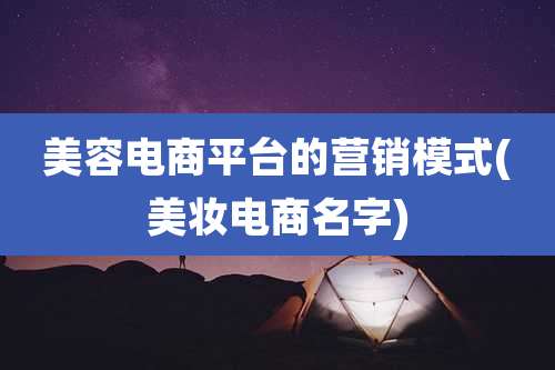 美容电商平台的营销模式(美妆电商名字)