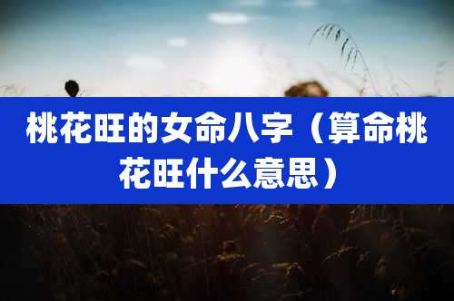 桃花旺的女命八字（算命桃花旺什么意思）